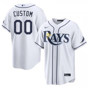Men Custom #00 White Stitch Jersey | Rays Elite Baseball Gear 87645246