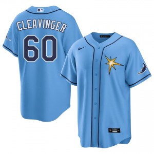 Garrett Cleavinger #60 Tampa Bay Baseball Jersey | Classic Men Blue Sewn Edition 46311558