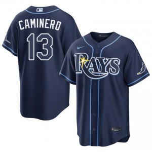 Exclusive Junior Caminero #13 Navy Baseball Stitch Jersey | TBR Men Collection Edition 71886638