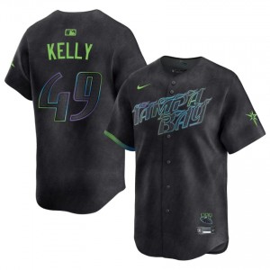 Men Kevin Kelly #49 Black City Connect Embroidery Jersey | Rays Authentic Baseball Gear 37457872