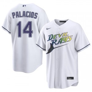 Tampa Bay Richie Palacios #14 White Men Alternate Jersey | Stitched Replica Baseball Uniform 14044217
