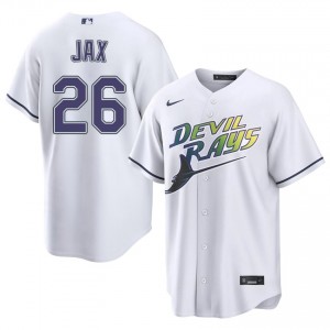 #26 Ryan Vilade Officially Licensed Men Alternate Baseball Jersey | TB Rays White Fan Gear 97954260