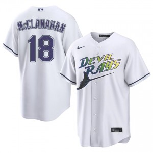 Tampa Bay Shane McClanahan #18 White Men Alternate Jersey | Stitched Premium Baseball Uniform 13428682