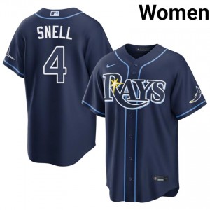 Tampa Bay Blake Snell #4 Navy Women Jersey | Embroidery Licensed Baseball Uniform 28123720