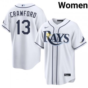 Exclusive Carl Crawford #13 White Baseball Embroidery Jersey | TBR Women Collection Edition 70221030