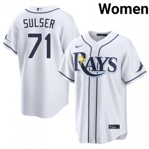 Cole Sulser #71 Tampa Bay Baseball Jersey | Official Women White Stitched Edition 44711077