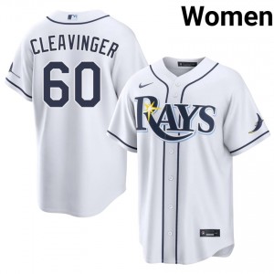 Garrett Cleavinger #60 Tampa Bay Baseball Jersey | Fresh Women White Stitched Edition 17166278