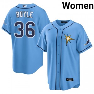 #36 Joe Boyle Officially Licensed Women Baseball Jersey | TB Rays Blue Fan Gear 95471533