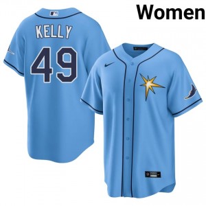 Tampa Bay Kevin Kelly #49 Blue Women Jersey | Stitched Replica Baseball Uniform 41246973