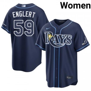 Tampa Bay Mason Englert #59 Navy Women Jersey | Stitched Licensed Baseball Uniform 97050299