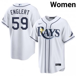 Professional Mason Englert #59 White Baseball Sewn Jersey | TBR Women Collection Edition 73043043