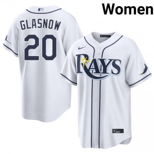 Tyler Glasnow #20 Tampa Bay Baseball Jersey | Fresh Women White Embroidery Edition 61911359