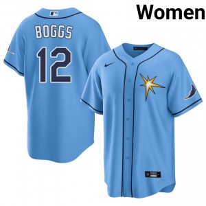 Tampa Bay Wade Boggs #12 Blue Women Jersey | Embroidery Replica Baseball Uniform 46250537