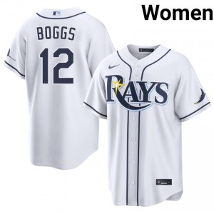 Wade Boggs #12 Tampa Bay Baseball Jersey | Official Women White Stitched Edition 51722174