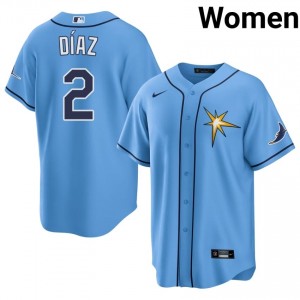 #2 Yandy Diaz Gameday Women Baseball Jersey | TB Rays Blue Fan Gear 61639383