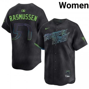 Professional Drew Rasmussen #57 Black City Connect Baseball Stitch Jersey | TBR Women Collection Edition 73132974