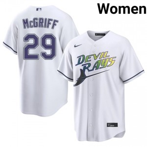 Women Fred McGriff #29 White Alternate Embroidery Jersey | Rays Authentic Baseball Gear 12643000