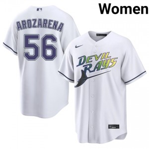 Women Randy Arozarena #56 White Alternate Embroidery Jersey | Rays Elite Baseball Gear 17141222