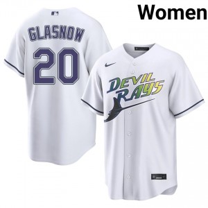 White Tyler Glasnow #20 Tampa Bay Rays Baseball Alternate Stitched Jersey | Original Women Fit 84840508
