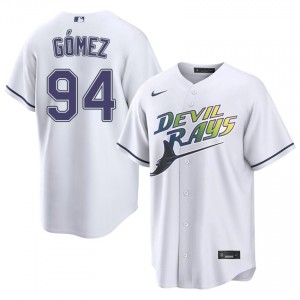 #94 Yoendrys Gomez Gameday Men Alternate Baseball Jersey | TB Rays White Fan Gear 98433000
