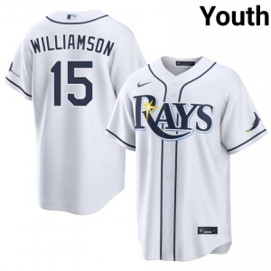 #15 Ben Williamson Gameday Youth Baseball Jersey | TB Rays White Fan Gear 13721628