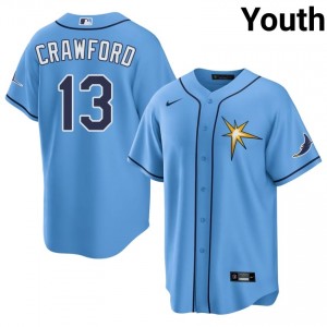 Blue Carl Crawford #13 Tampa Bay Rays Baseball Stitched Jersey | Durable Youth Fit 65094799