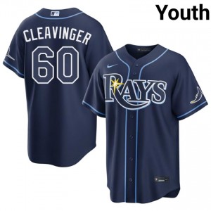 Navy Garrett Cleavinger #60 Tampa Bay Rays Baseball Stitched Jersey | MLB Youth Fit 63558124