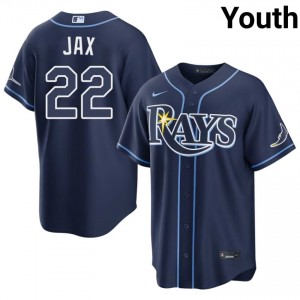 Youth Griffin Jax #22 Navy Stitched Jersey | Rays Elite Baseball Gear 37402256