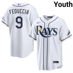#9 Hunter Feduccia Gameday Youth Baseball Jersey | TB Rays White Fan Gear 28741757