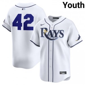 Tampa Bay Jackie Robinson Day #42 White Youth Jersey | Sewn Replica Baseball Uniform 21898743