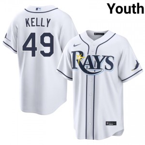 Tampa Bay Kevin Kelly #49 White Youth Jersey | Embroidery Premium Baseball Uniform 98068800