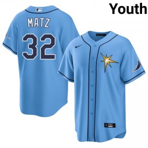 Youth Steven Matz #32 Blue Stitched Jersey | Rays Authentic Baseball Gear 49748664
