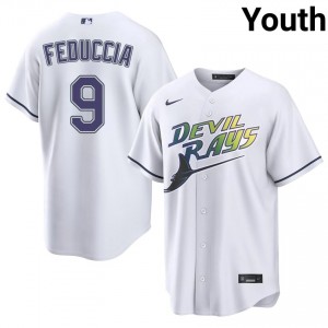 Exclusive Hunter Feduccia #9 White Alternate Baseball Stitched Jersey | TBR Youth Collection Edition 62955418