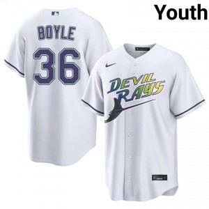 Exclusive Joe Boyle #36 White Alternate Baseball Embroidery Jersey | TBR Youth Collection Edition 67570718