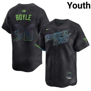 Tampa Bay Joe Boyle #36 Black Youth City Connect Jersey | Stitched Premium Baseball Uniform 59321122