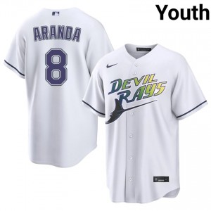 Iconic Jonathan Aranda #8 White Alternate Baseball Embroidery Jersey | TBR Youth Collection Edition 17096650