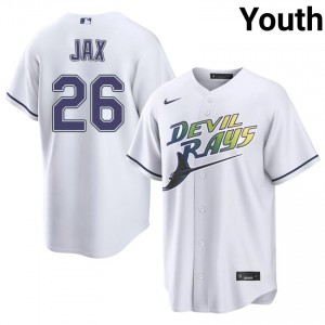 Ryan Vilade #26 Tampa Bay Alternate Baseball Jersey | Classic Youth White Stitched Edition 65783663