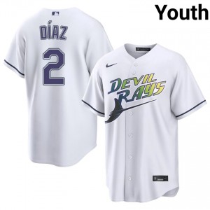 Professional Yandy Diaz #2 White Alternate Baseball Stitched Jersey | TBR Youth Collection Edition 48154852