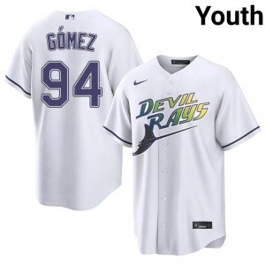 Yoendrys Gomez #94 Tampa Bay Alternate Baseball Jersey | Fresh Youth White Sewn Edition 92983138