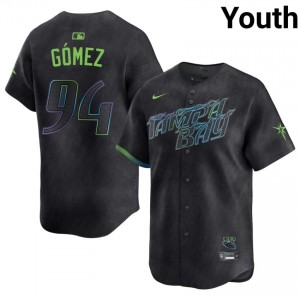 #94 Yoendrys Gomez Officially Licensed Youth City Connect Baseball Jersey | TB Rays Black Fan Gear 69985529